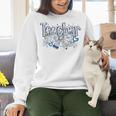 Teacher Blue Chinoiserie Coquette Bow Heart Teacher Life Women Crewneck Sweatshirt, gift for family, gift for coworker Teacher Blue Chinoiserie Coquette Bow Heart Teacher Life Women Crewneck Sweatshirt, gift for family, gift for coworker