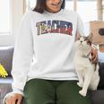 Teacher Filipino Vintage Heritage DNA Flag Women Crewneck Sweatshirt, gift for family, gift for coworker Teacher Filipino Vintage Heritage DNA Flag Women Crewneck Sweatshirt, gift for family, gift for coworker