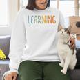 Vintage Play Is Learning Back To School Toddler Teacher Women Crewneck Sweatshirt, gift for family, gift for coworker