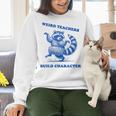 Weird Teachers Build Character Shirt Raccoon Dancing Women Crewneck Sweatshirt, gift for family, gift for coworker Weird Teachers Build Character Shirt Raccoon Dancing Women Crewneck Sweatshirt, gift for family, gift for coworker