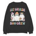 1st Grade Boo Crew Groovy Halloween Floral Ghost Kid Teacher Women Crewneck Sweatshirt, novelty gifts, funny gifts 1st Grade Boo Crew Groovy Halloween Floral Ghost Kid Teacher Women Crewneck Sweatshirt, novelty gifts, funny gifts