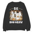 5K Boo Crew Halloween Teacher K5 Floral Ghost Trick Or Teach Women Crewneck Sweatshirt, novelty gifts, funny gifts
