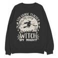 5th Grade Teacher By Day Witch By Night Halloween Women Crewneck Sweatshirt, novelty gifts, funny gifts