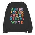ABC Cute Monster Alphabet Halloween Teacher Costume Kids Women Crewneck Sweatshirt, novelty gifts, funny gifts