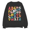 Alphabet Hi Back To School ABC Pre K Kindergarten Teacher Women Crewneck Sweatshirt, novelty gifts, funny gifts