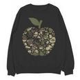 Apple Hearts Teacher Camouflage Clothing School Camo Apple For Men Women Girls Kids Women Crewneck Sweatshirt, novelty gifts, funny gifts