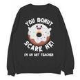Art Teacher Halloween Donut Lover Costume Kawaii Monster Women Crewneck Sweatshirt, novelty gifts, funny gifts
