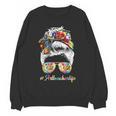Art Teacher Life Messy Bun Back To School Art Teacher Women Crewneck Sweatshirt, novelty gifts, funny gifts