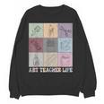 Art Teacher Life Retro Groovy Teaching Future Artists Women Crewneck Sweatshirt, novelty gifts, funny gifts