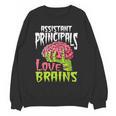Assistant Principals Love Brains Zombie Teacher Halloween Women Crewneck Sweatshirt, novelty gifts, funny gifts