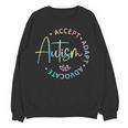 Autism Awareness Accept Adapt Advocate Autism Mom Teacher Women Crewneck Sweatshirt, novelty gifts, funny gifts