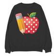 Back To School Pencil And Apple Teacher Student Women Crewneck Sweatshirt, novelty gifts, funny gifts Back To School Pencil And Apple Teacher Student Women Crewneck Sweatshirt, novelty gifts, funny gifts