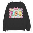Back To School Pre-K Preppy Teacher Girl Women Crewneck Sweatshirt, novelty gifts, funny gifts
