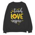 Back To School Teach Love And Inspire Teacher Sunflower Women Crewneck Sweatshirt, novelty gifts, funny gifts Back To School Teach Love And Inspire Teacher Sunflower Women Crewneck Sweatshirt, novelty gifts, funny gifts