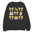 Back To School Yellow Bows Book Coffee Leopard Apple Teacher Women Crewneck Sweatshirt, novelty gifts, funny gifts Back To School Yellow Bows Book Coffee Leopard Apple Teacher Women Crewneck Sweatshirt, novelty gifts, funny gifts