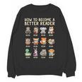 How To Become A Better Reader Animals Reading Teacher Women Crewneck Sweatshirt, novelty gifts, funny gifts How To Become A Better Reader Animals Reading Teacher Women Crewneck Sweatshirt, novelty gifts, funny gifts