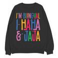 I Am Bilingual I Haha And Jaja Latina Latino Spanish Teacher Women Crewneck Sweatshirt, novelty gifts, funny gifts I Am Bilingual I Haha And Jaja Latina Latino Spanish Teacher Women Crewneck Sweatshirt, novelty gifts, funny gifts