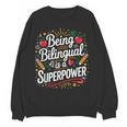 Being Bilingual Is A Superpower ESL Teacher School Women Crewneck Sweatshirt, novelty gifts, funny gifts Being Bilingual Is A Superpower ESL Teacher School Women Crewneck Sweatshirt, novelty gifts, funny gifts