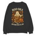 Books Are Spooktacular Ghost Book Reading Halloween Teachers Women Crewneck Sweatshirt, novelty gifts, funny gifts