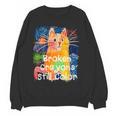 Broken Crayons Still Color Cat Teacher Women Crewneck Sweatshirt, novelty gifts, funny gifts