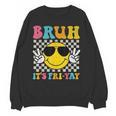 Bruh It's Fri-Yay Friday Weekend Smile Face Teacher Student Women Crewneck Sweatshirt, novelty gifts, funny gifts Bruh It's Fri-Yay Friday Weekend Smile Face Teacher Student Women Crewneck Sweatshirt, novelty gifts, funny gifts