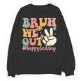 Bruh We Out Teacher Retro Last Day Of School Boys Girls Kids Women Crewneck Sweatshirt, novelty gifts, funny gifts Bruh We Out Teacher Retro Last Day Of School Boys Girls Kids Women Crewneck Sweatshirt, novelty gifts, funny gifts