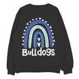 Bulldogs School Mascot Rainbow Teacher Lover Women Crewneck Sweatshirt, novelty gifts, funny gifts