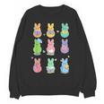 Bunny Reading Books Easter Day Librarian Teacher Book Women Crewneck Sweatshirt, novelty gifts, funny gifts