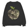 Camo Apple Camouflage Clothing School Student Camo Teacher Men Women Kids Women Crewneck Sweatshirt, novelty gifts, funny gifts