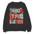 Christmas Coquette Bow Teacher Teach Love Inspire Women Crewneck Sweatshirt, novelty gifts, funny gifts Christmas Coquette Bow Teacher Teach Love Inspire Women Crewneck Sweatshirt, novelty gifts, funny gifts