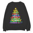 Christmas Tree Made Of Crayons School Teacher Life Student Women Crewneck Sweatshirt, novelty gifts, funny gifts