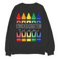 Colorful Crayon Kindergarten Team Tee For Teachers Students Men Women Kids Women Crewneck Sweatshirt, novelty gifts, funny gifts