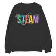 Colorful Steam Letters For Steam Program Teacher And Student Women Crewneck Sweatshirt, novelty gifts, funny gifts
