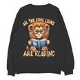 All The Cool Lions Are Reading Lion Teacher Men Women Kids Women Crewneck Sweatshirt, novelty gifts, funny gifts