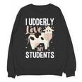 Cow Teacher Lover Women Crewneck Sweatshirt, novelty gifts, funny gifts Cow Teacher Lover Women Crewneck Sweatshirt, novelty gifts, funny gifts