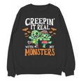 Creepin It Real Monster School Teacher Principal Halloween Women Crewneck Sweatshirt, novelty gifts, funny gifts