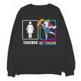 Cute Art Teacher Magical Dabbing Unicorn Artist Women Crewneck Sweatshirt, novelty gifts, funny gifts