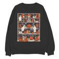 Cute Ghost Book Reading Books Lover Spooky Teacher Halloween Women Crewneck Sweatshirt, novelty gifts, funny gifts
