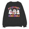 Cute Ghost Read More Books Lover Teacher Halloween Costume Women Crewneck Sweatshirt, novelty gifts, funny gifts