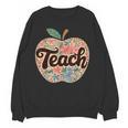 Cute Teacher With Apple Retro Teacher Kids Back To School Women Crewneck Sweatshirt, novelty gifts, funny gifts Cute Teacher With Apple Retro Teacher Kids Back To School Women Crewneck Sweatshirt, novelty gifts, funny gifts