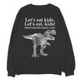Lets Eat Kids Punctuation Saves Lives Dinosaur Teacher Women Crewneck Sweatshirt, novelty gifts, funny gifts