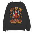 Eat Kids Punctuation Saves Lives Thanksgiving Turkey Teacher Women Crewneck Sweatshirt, novelty gifts, funny gifts