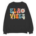 English Teacher Ela Vibes Teacher Kids First Day Of School Women Crewneck Sweatshirt, novelty gifts, funny gifts English Teacher Ela Vibes Teacher Kids First Day Of School Women Crewneck Sweatshirt, novelty gifts, funny gifts