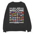 ESL Teacher All Are Welcome Here For Worlds Virtual Teachers Women Crewneck Sweatshirt, novelty gifts, funny gifts