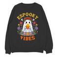 Espooky Vibes Spanish Mexican Halloween Ghost Teachers Women Crewneck Sweatshirt, novelty gifts, funny gifts