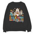 Everyone Communicates Differently Halloween SLP Sped Teacher Women Crewneck Sweatshirt, novelty gifts, funny gifts