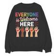 Everyone Is Welcome Here Shirt Teacher Women Crewneck Sweatshirt, novelty gifts, funny gifts Everyone Is Welcome Here Shirt Teacher Women Crewneck Sweatshirt, novelty gifts, funny gifts
