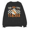 Fab Boo Lous Teacher Retro Ghost Spooky Halloween Costume Women Crewneck Sweatshirt, novelty gifts, funny gifts Fab Boo Lous Teacher Retro Ghost Spooky Halloween Costume Women Crewneck Sweatshirt, novelty gifts, funny gifts