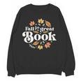 Fall For A Great Book Reading Librarian Autumn Teacher Women Crewneck Sweatshirt, novelty gifts, funny gifts