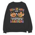 Fall In Love With Learning Autumn Fall Season Teacher Women Crewneck Sweatshirt, novelty gifts, funny gifts